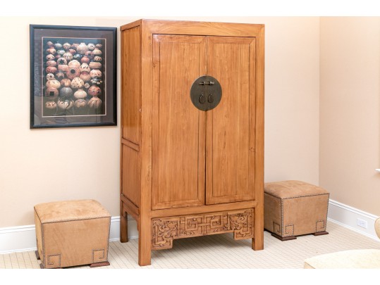 Stunning Chinese Wood And Brass Dressing Cabinet