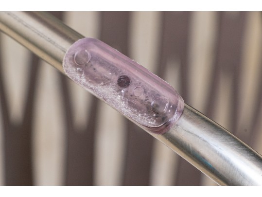 Artisanal Modern Steel And Pierced Leather Chair