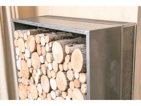 Artisanal Custom Made Heavy, Thick Gauge, Steel Firewood Storage Garniture