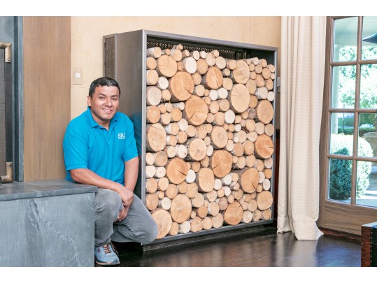 Artisanal Custom Made Heavy, Thick Gauge, Steel Firewood Storage Garniture