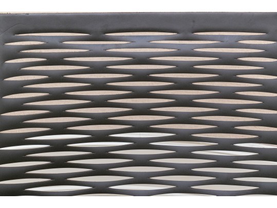 Artisanal Modern Steel And Pierced Leather Chair