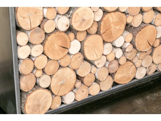 Artisanal Custom Made Heavy, Thick Gauge, Steel Firewood Storage Garniture