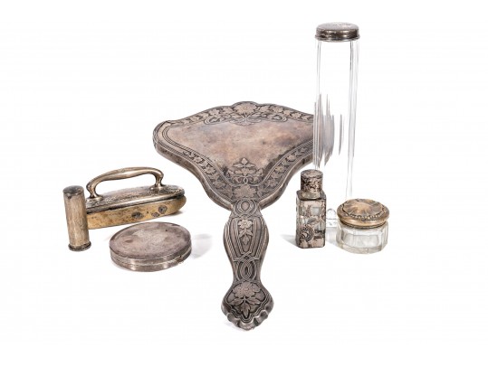 Seven Sterling Silver Vanity Accessories Including Tiffany & Co.