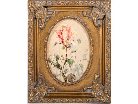 Impressionistic Oil On Wood Panel, Floral Still Life