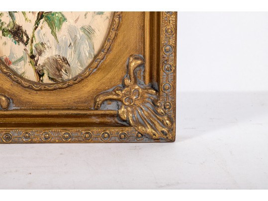 Impressionistic Oil On Wood Panel, Floral Still Life