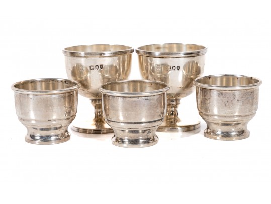 Five Sterling Silver Vessels Including Two English