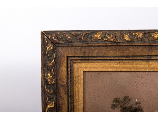 Oil On Wood Panel, Figural Coastal Landscape