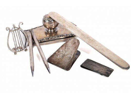 Seven Sterling Silver Desk Accessories