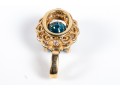 18K Yellow Gold, Diamond And Blue Topaz Pendant