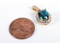 18K Yellow Gold, Diamond And Blue Topaz Pendant