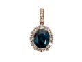 18K Yellow Gold, Diamond And Blue Topaz Pendant