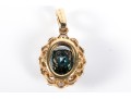 18K Yellow Gold, Diamond And Blue Topaz Pendant