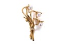 Tiffany & Co. 18K Yellow Gold, Diamond And Cultured Pearl Brooch