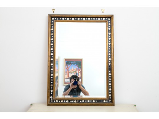 A Vintage Irish Style Jeweled Wall Mirror