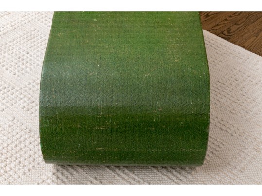 A Mid Century Laminated Wood And Sea Glass Covered Coffee Table