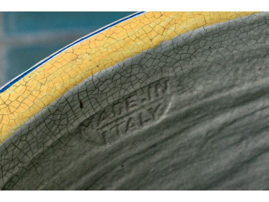 Beautiful Large Yellow And Green Italian Ceramic Urn