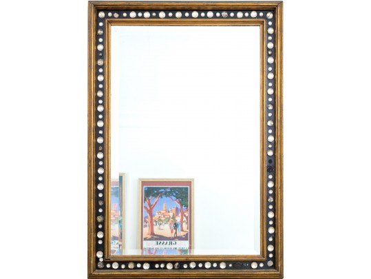 A Vintage Irish Style Jeweled Wall Mirror