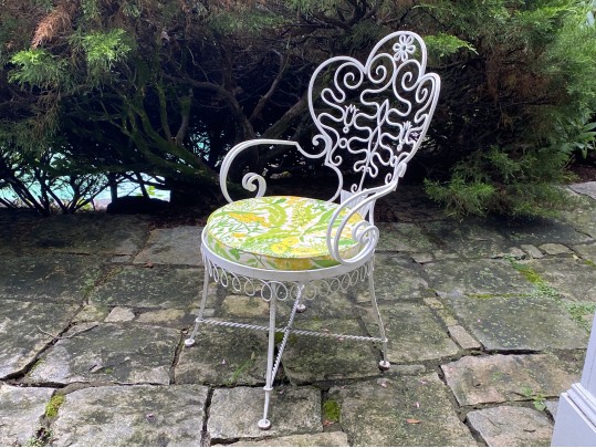 Vintage Hand Wrought Iron Accent Chair
