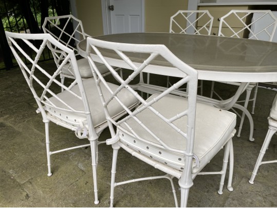 A Fabulous Vintage Brown Jordan Faux Bamboo Dinette Set