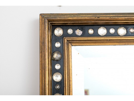 A Vintage Irish Style Jeweled Wall Mirror