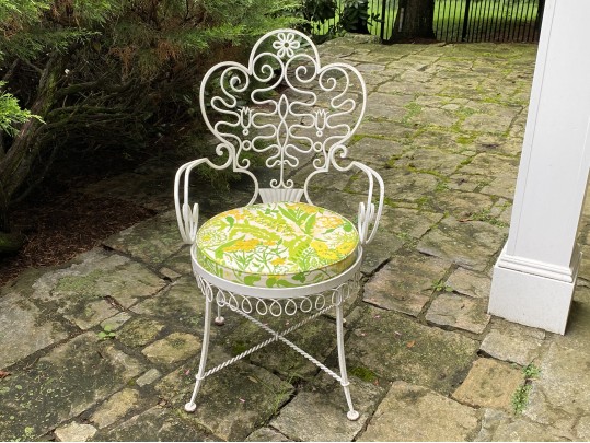 Vintage Hand Wrought Iron Accent Chair