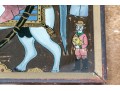 Reverse Glass Painting Of A Rider On Horseback
