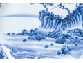 Blue And White Porcelain 16” Charger, Central Mountainous Landscape