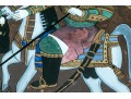 Reverse Glass Painting Of A Rider On Horseback