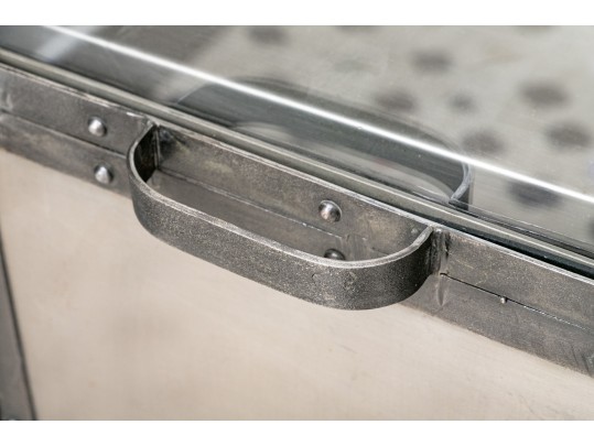 Lillian August Antiqued Nickel Element Industrial Cabinet