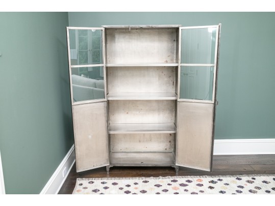 Lillian August Antiqued Nickel Element Industrial Cabinet