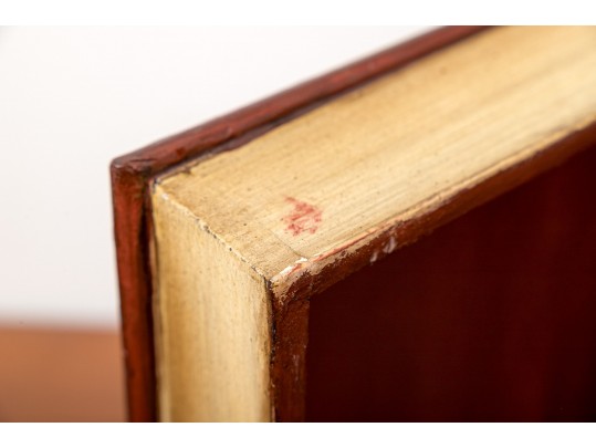 Vintage Painted Wooden Book-Form Tabletop Chest. 