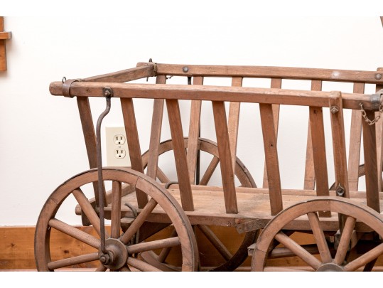 Rustic Antique Wooden Wagon/Garden Cart 