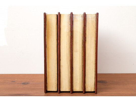 Vintage Painted Wooden Book-Form Tabletop Chest. 