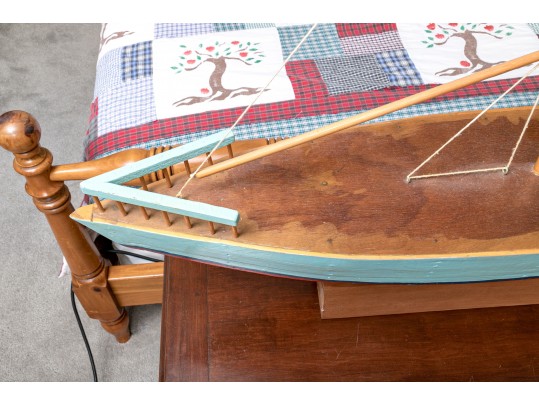 Vintage Wooden Sailboat Model