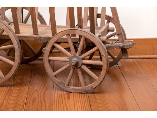 Rustic Antique Wooden Wagon/Garden Cart 