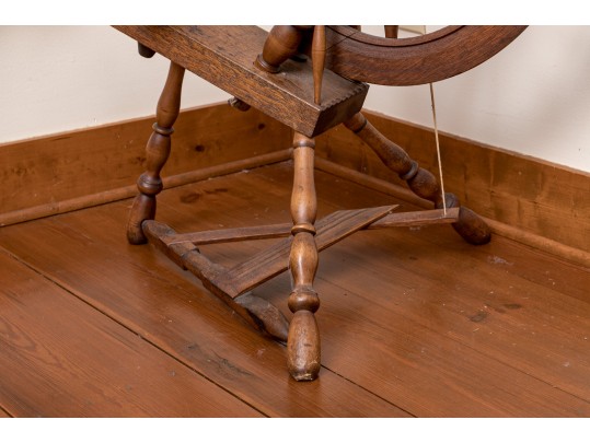 19th Century Wooden Spinning Wheel