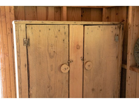 Antique Pine Storage Cabinet 
