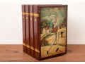 Vintage Painted Wooden Book-Form Tabletop Chest. 