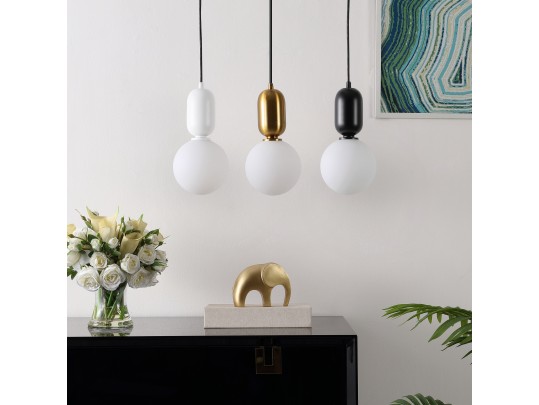 Amagiri, Glass/Iron Pendants Lamps - SET OF 3