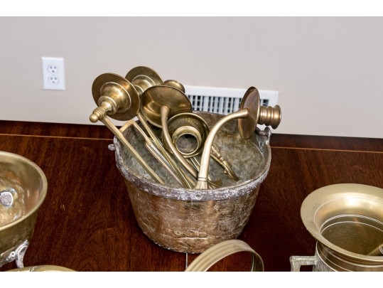 Assembled Lot Of Brass Kitchen Wares