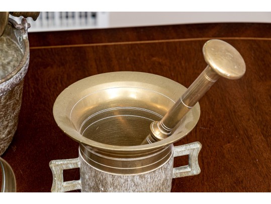 Assembled Lot Of Brass Kitchen Wares