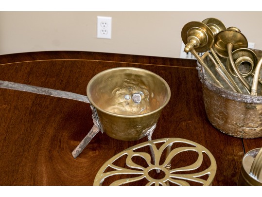 Assembled Lot Of Brass Kitchen Wares