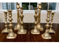 Lot Of 13 Vintage - Antique Brass Candlesticks