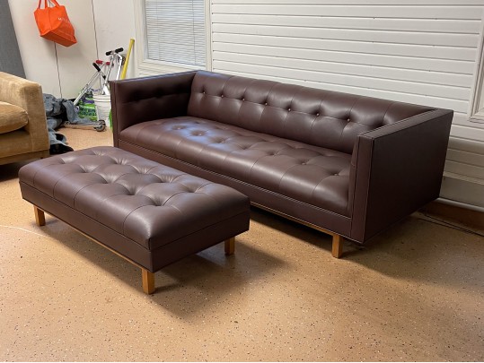 Trousdale Lawson-Fenning Brown Leather Sofa & Ottoman - Purchase Price $7273