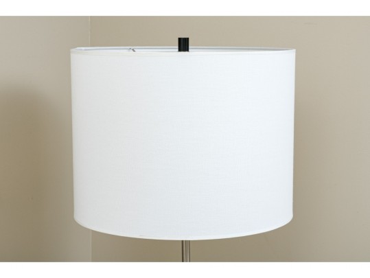 Contemporary Black Metal & Chrome Floor Lamp