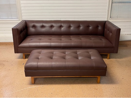 Trousdale Lawson-Fenning Brown Leather Sofa & Ottoman - Purchase Price $7273