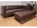 Trousdale Lawson-Fenning Brown Leather Sofa & Ottoman - Purchase Price $7273