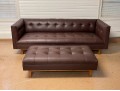 Trousdale Lawson-Fenning Brown Leather Sofa & Ottoman - Purchase Price $7273