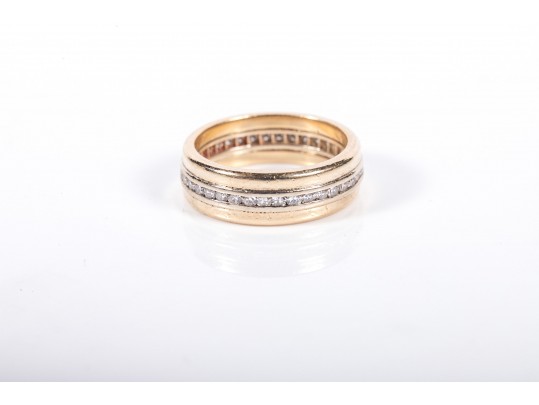 14k Yellow Gold Diamond Eternity Ring Size 5.25