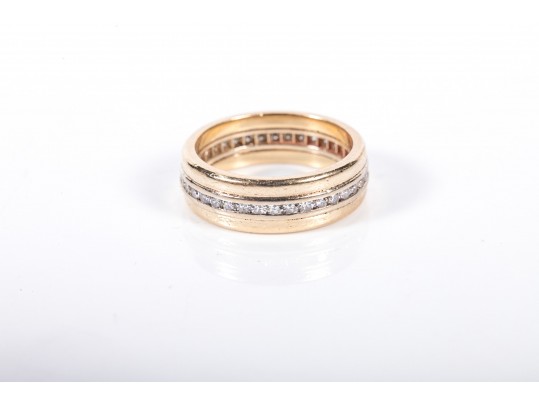 14k Yellow Gold Diamond Eternity Ring Size 5.25